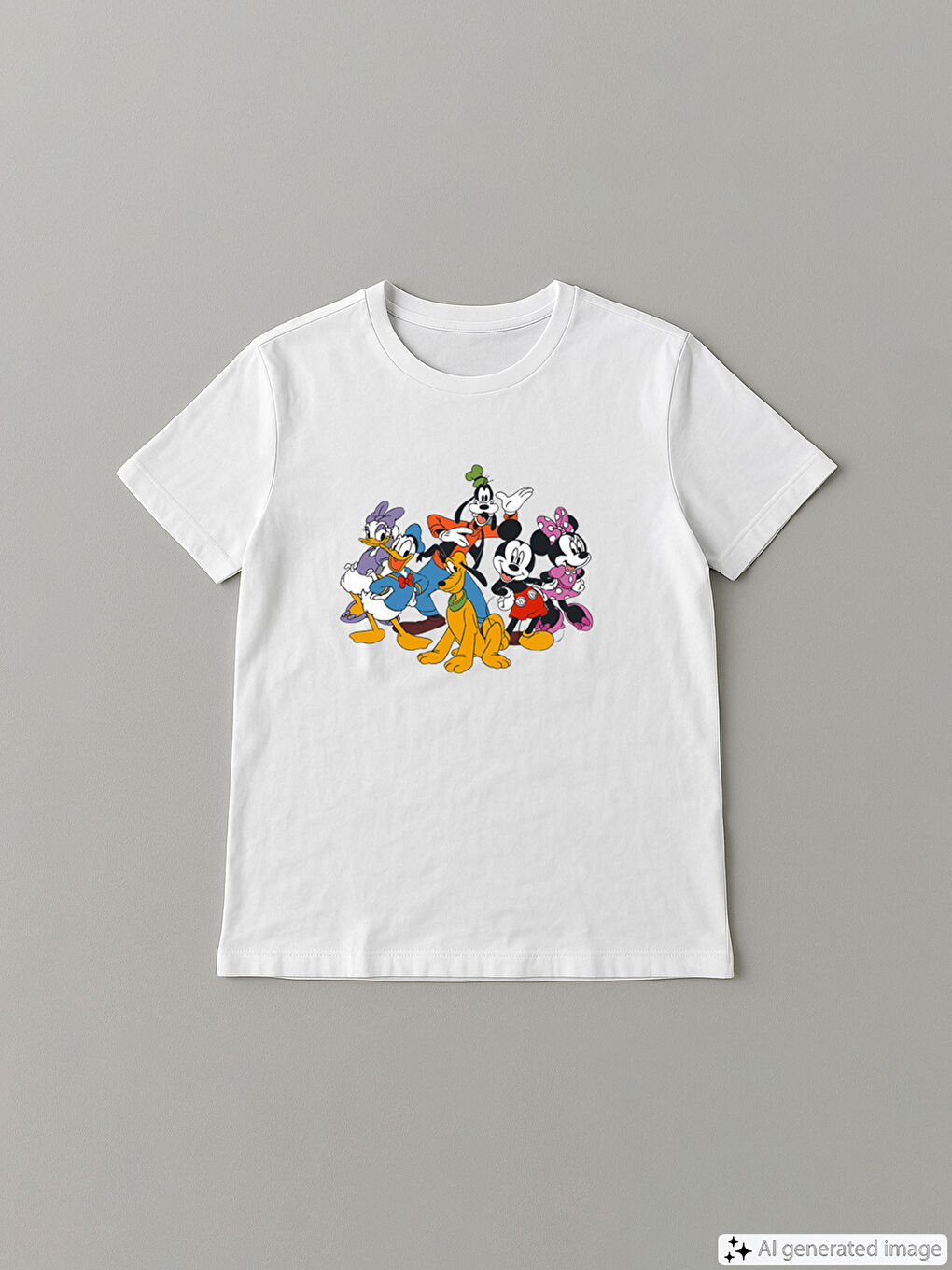 Crew Neck Mickey Mouse Printed Short Sleeve Women's T-Shirt -S5J063Z8-Q6K