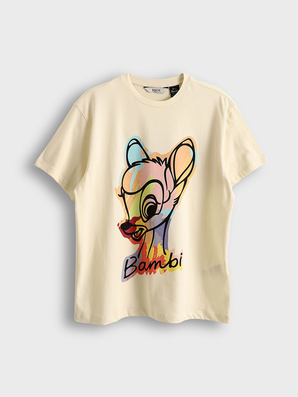 Crew Neck Bambi Printed Short Sleeve Women's T-Shirt -S5J069Z8-FQQ