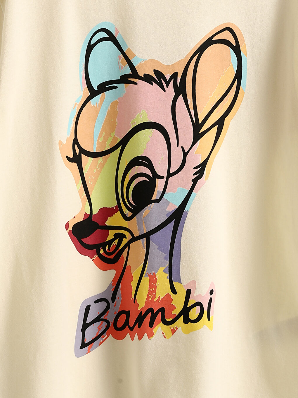 Crew Neck Bambi Printed Short Sleeve Women's T-Shirt -S5J069Z8-FQQ