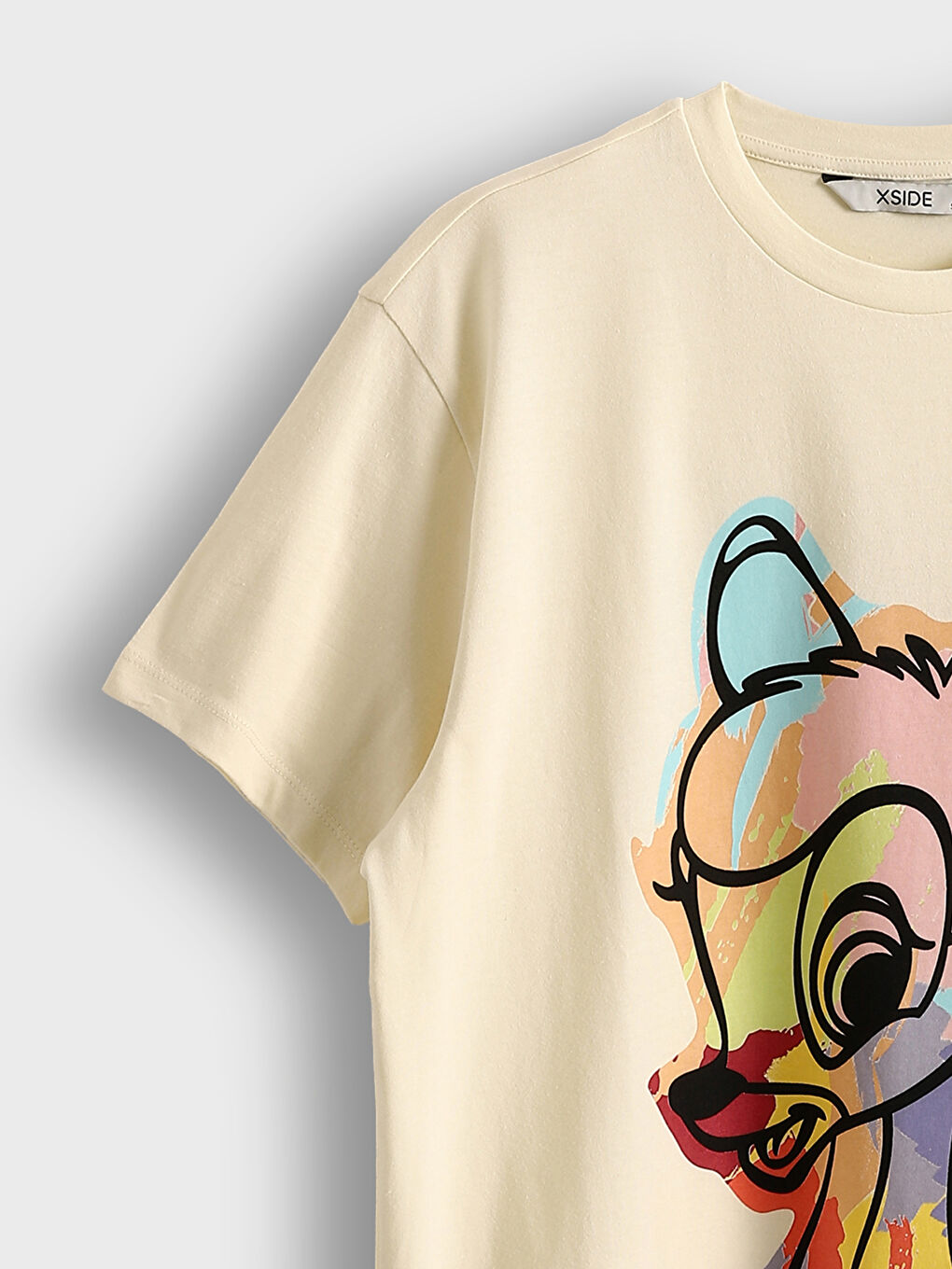 Crew Neck Bambi Printed Short Sleeve Women's T-Shirt -S5J069Z8-FQQ