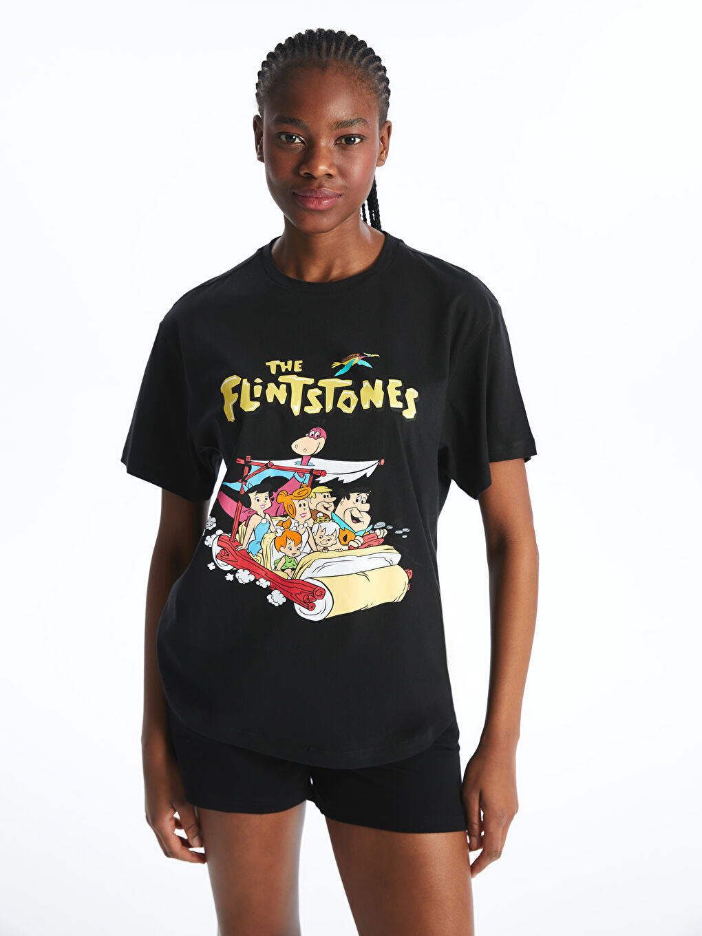 Crew Neck The Flintstones Printed Women's T-Shirt -S5J070Z8-CVL