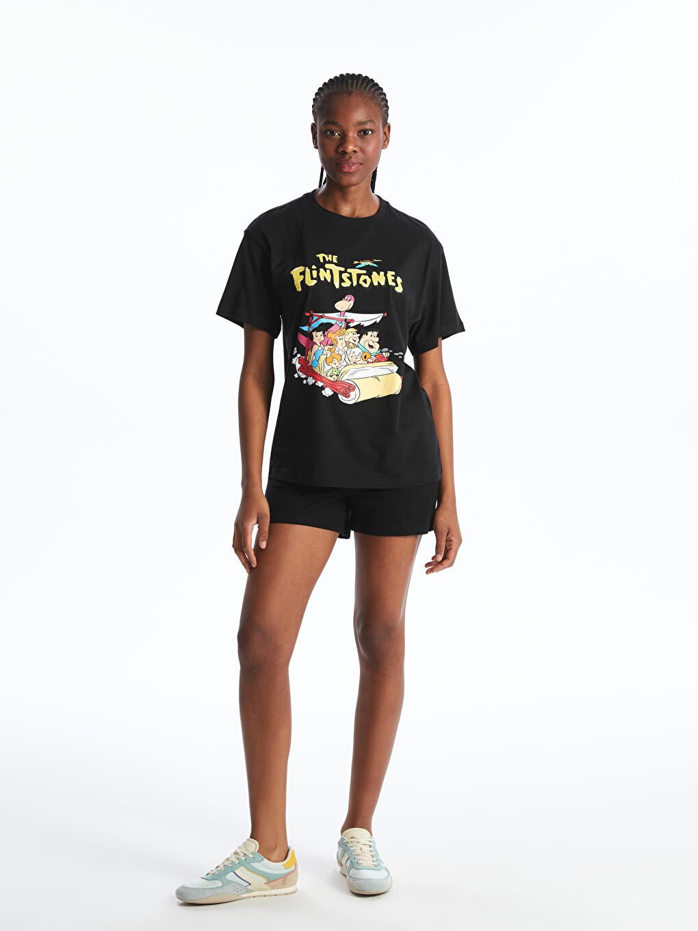 Crew Neck The Flintstones Printed Women's T-Shirt -S5J070Z8-CVL