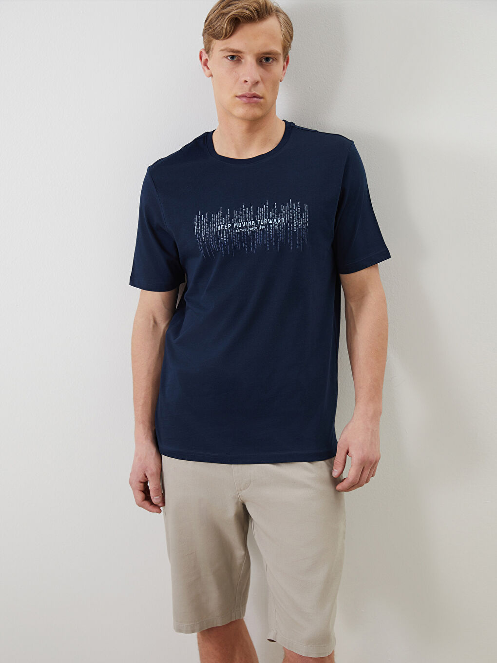 LC Waikiki Crew Neck Printed Jersey Men's T-Shirt -S5J098Z8-DWP
