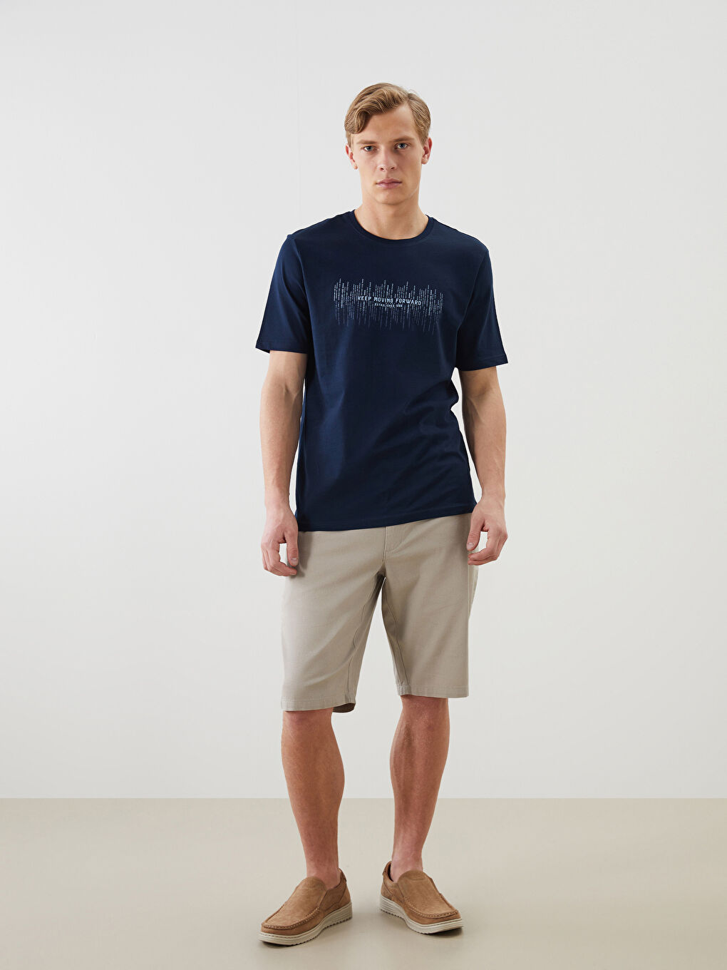 LC Waikiki Crew Neck Printed Jersey Men's T-Shirt -S5J098Z8-DWP