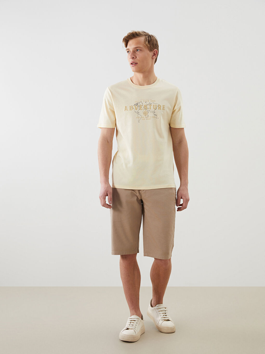 T-shirt en Jersey Imprimé à Col Rond pour Hommes-1