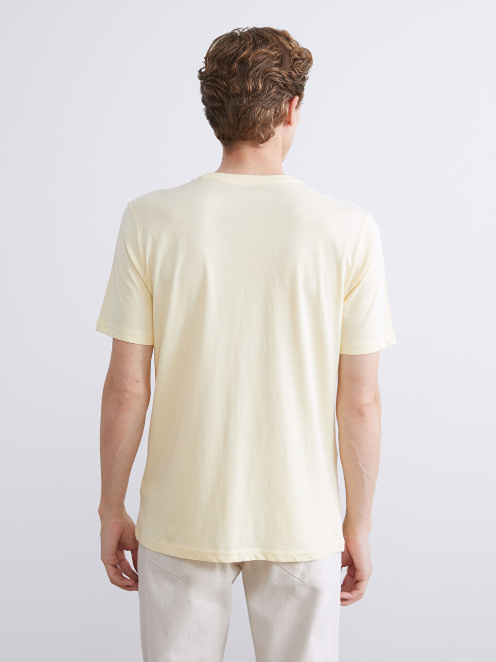 Rundhalsausschnitt Bedrucktes Jersey Herren T-Shirt-3
