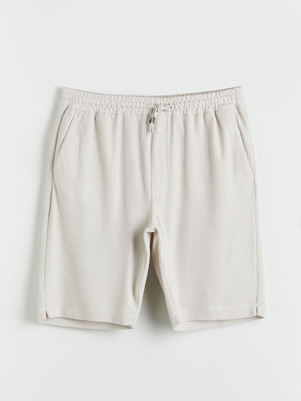 Bej Standart Kalıp Erkek Şort-4