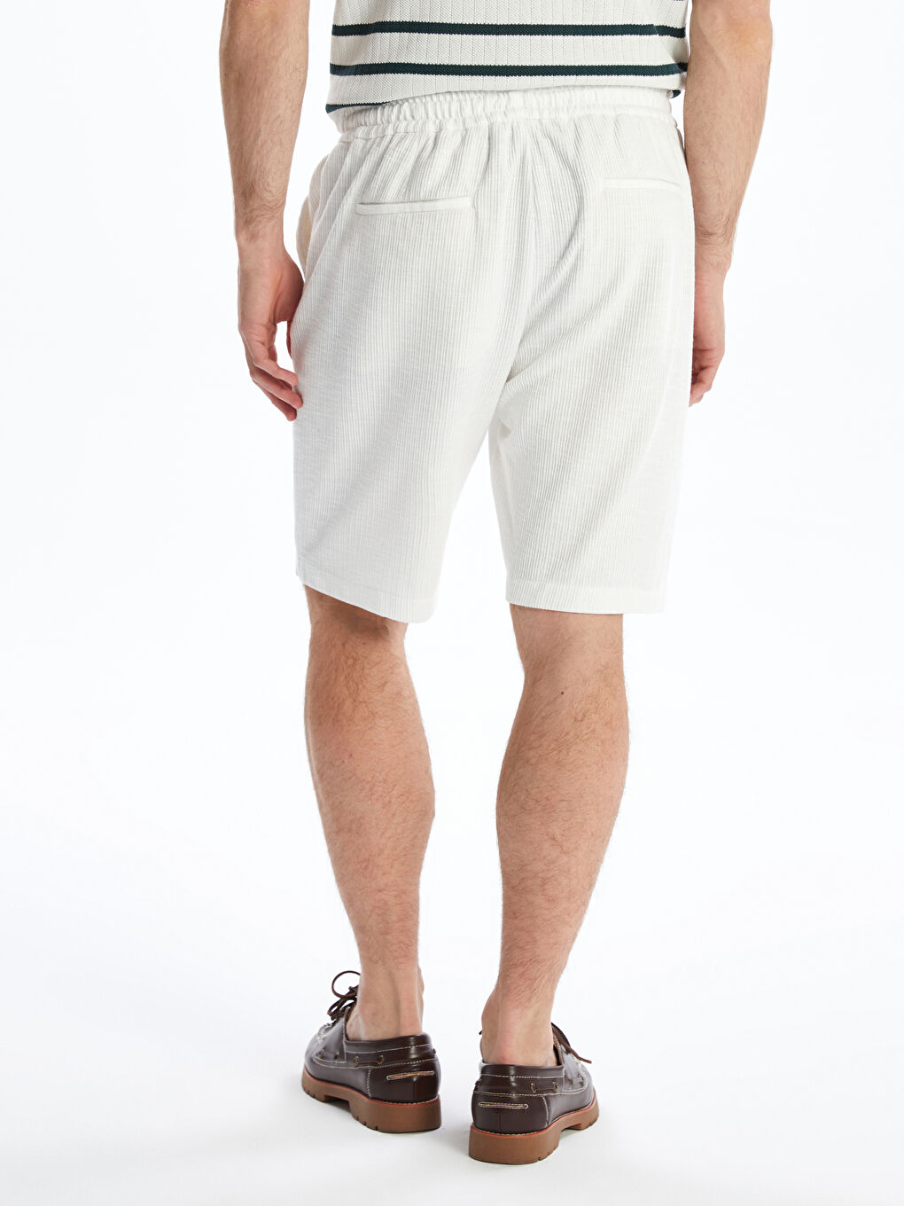 Ekru Standart Kalıp Erkek Şort-3