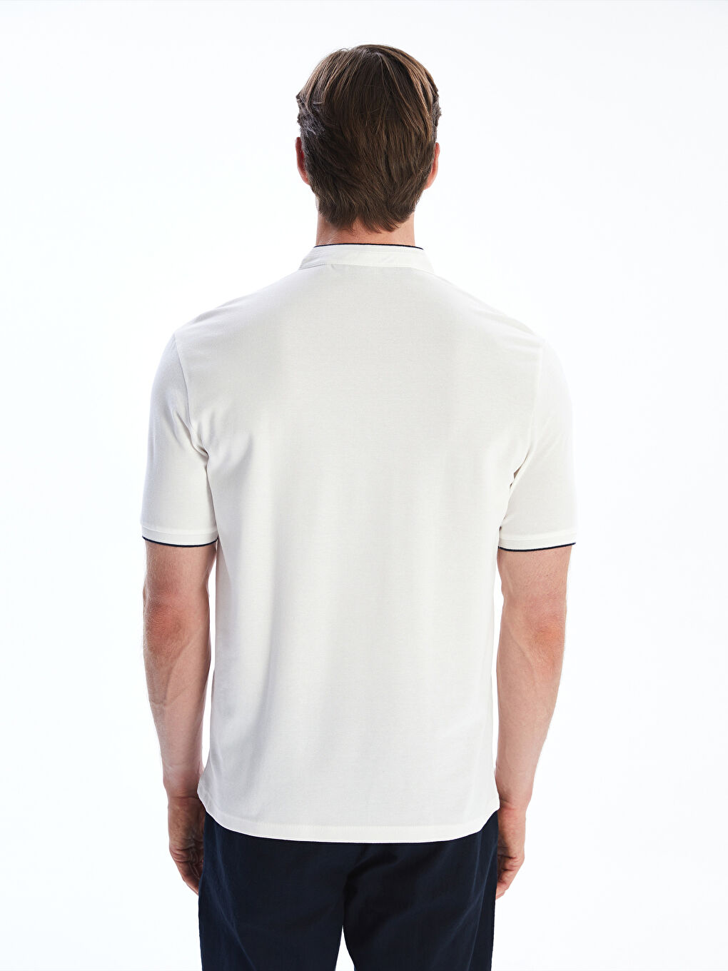 تيشيرت بيكيه بياقة مندرين للرجال-3