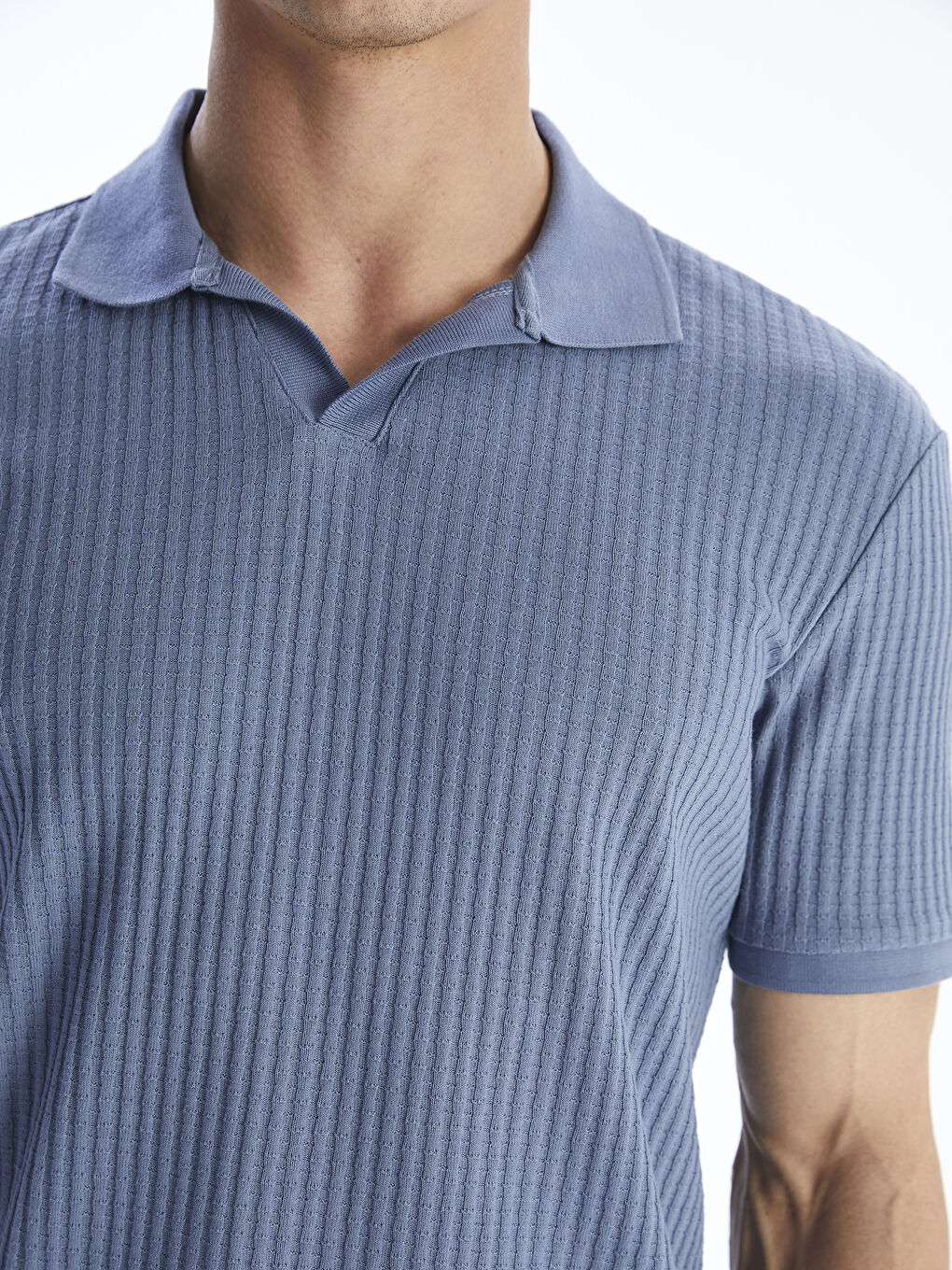 İndigo Polo Yaka Erkek Tişört-2