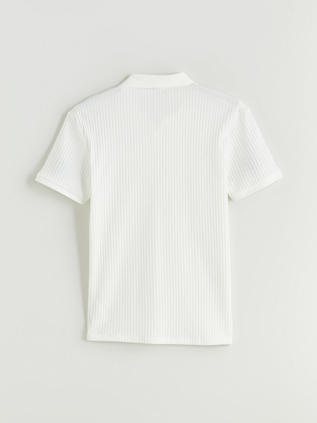 Ekru Polo Yaka Erkek Tişört-5