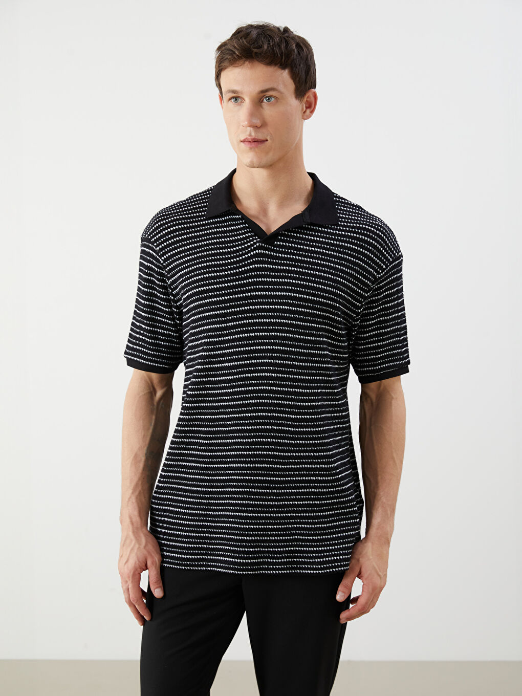 LCW Vision Polo Neck Striped Men's T-Shirt -S5J163Z8-CVL