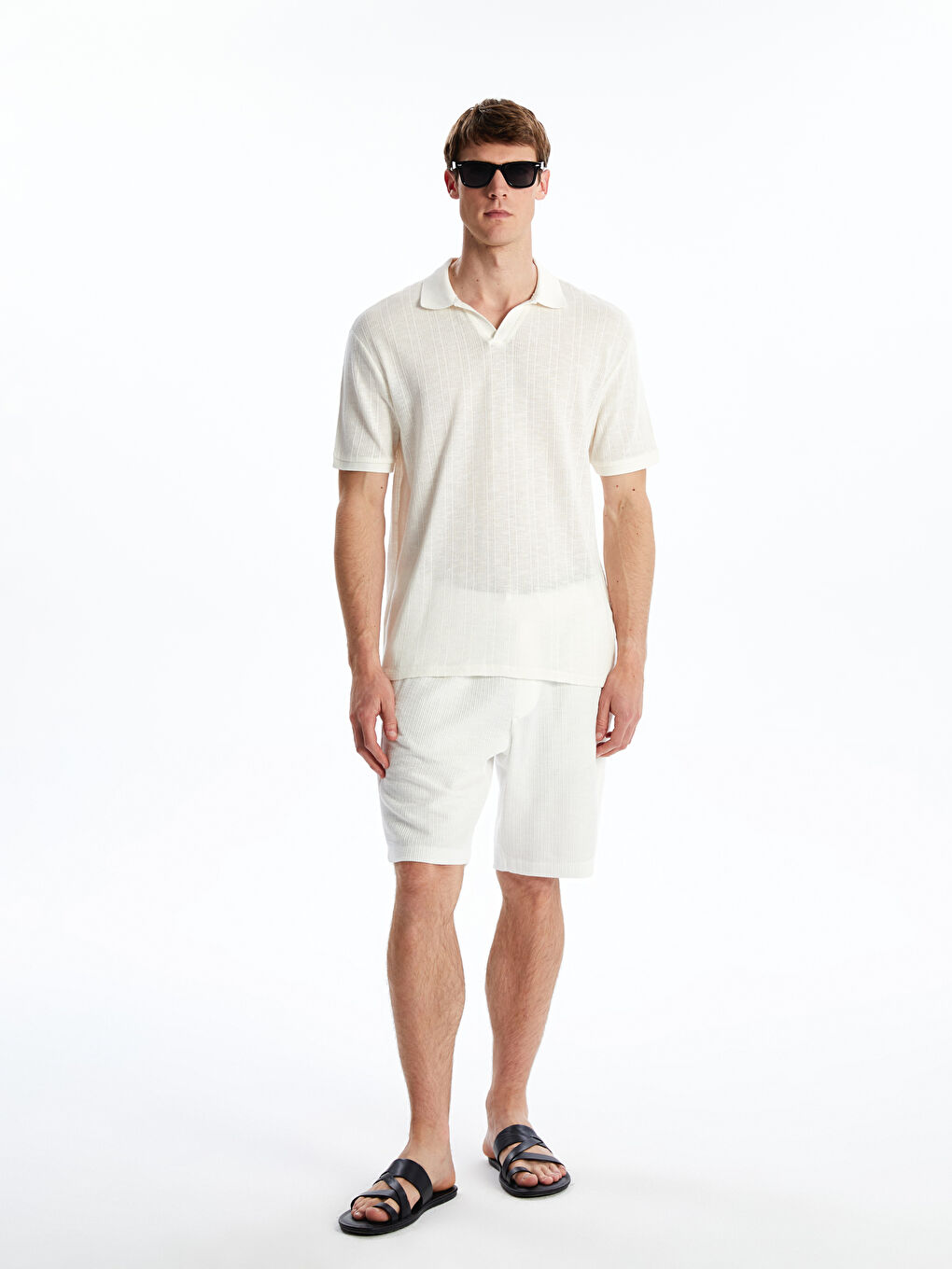 Bej Polo Yaka Erkek Tişört-1