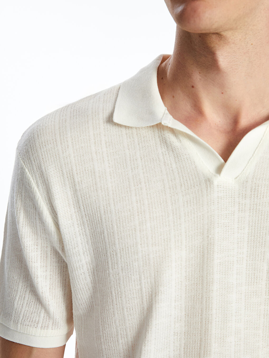 Bej Polo Yaka Erkek Tişört-2