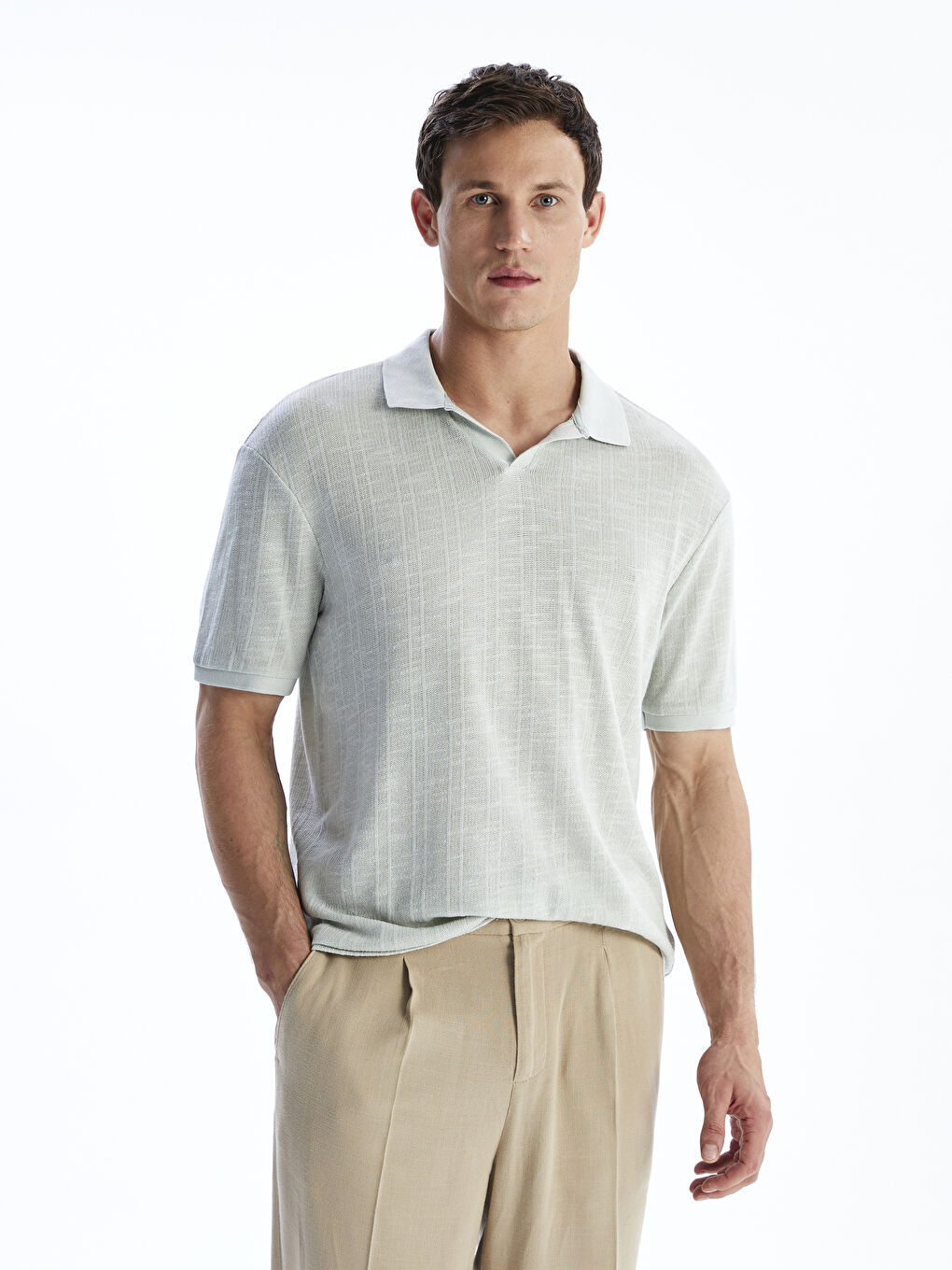 LCW Vision Men's Polo Neck T-Shirt -S5J166Z8-KG6
