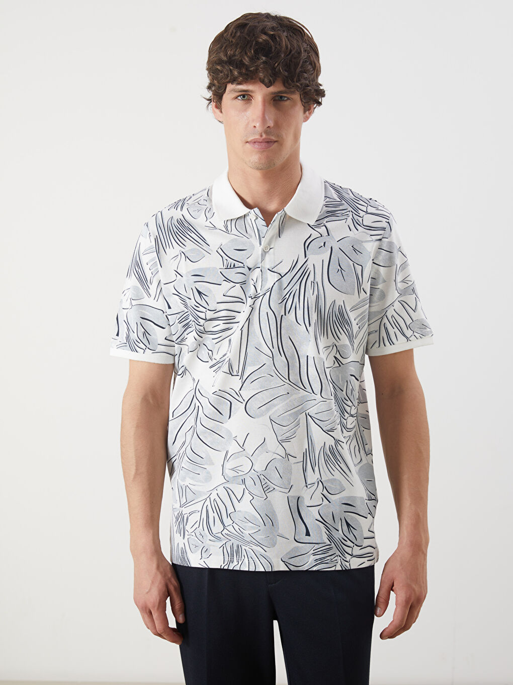 Polo Neck Printed Men's T-Shirt