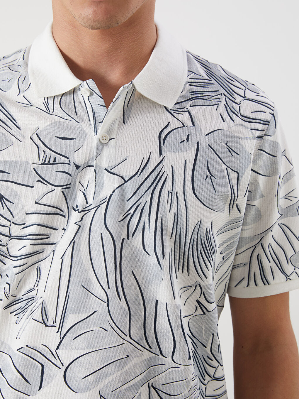 Polo Neck Printed Men's T-Shirt-2