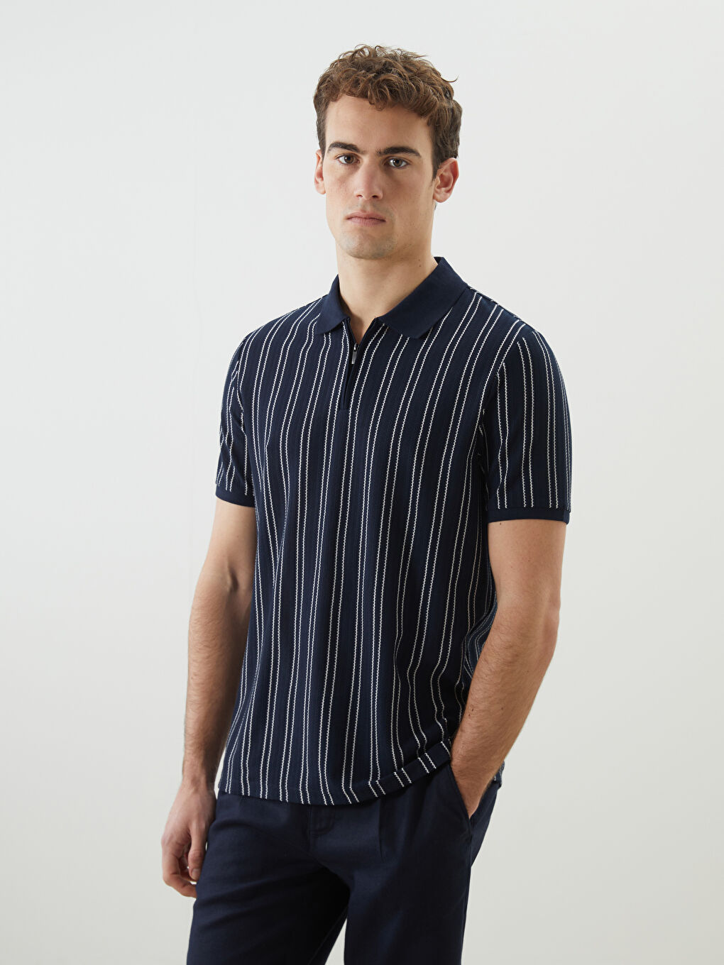 LC Waikiki Polo Neck Striped Men's T-Shirt -S5J170Z8-RFH