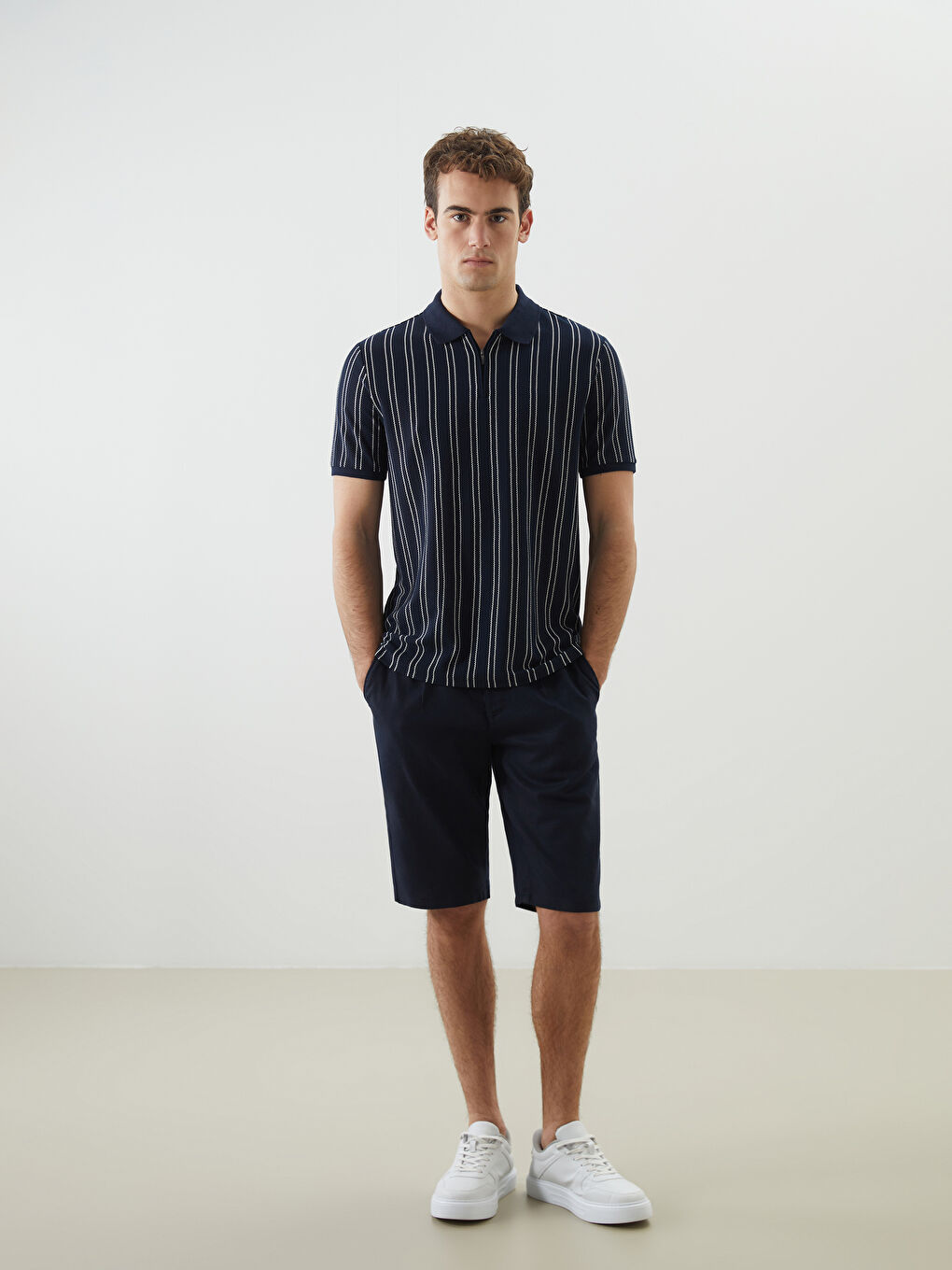 LC Waikiki Polo Neck Striped Men's T-Shirt -S5J170Z8-RFH