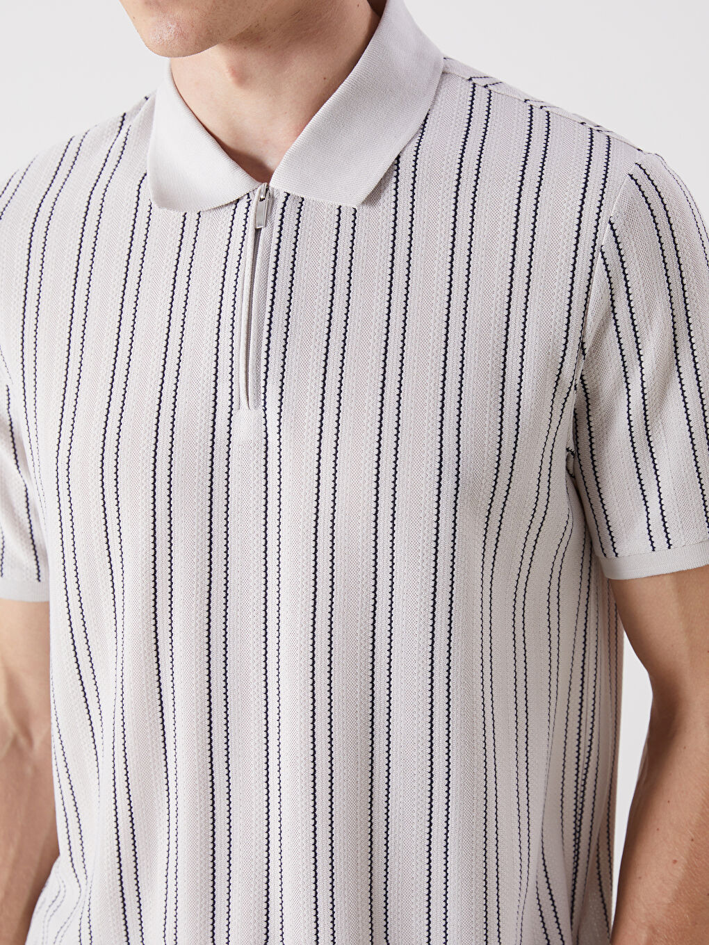 Polo Neck Striped Men's T-Shirt -S5J170Z8-VZD