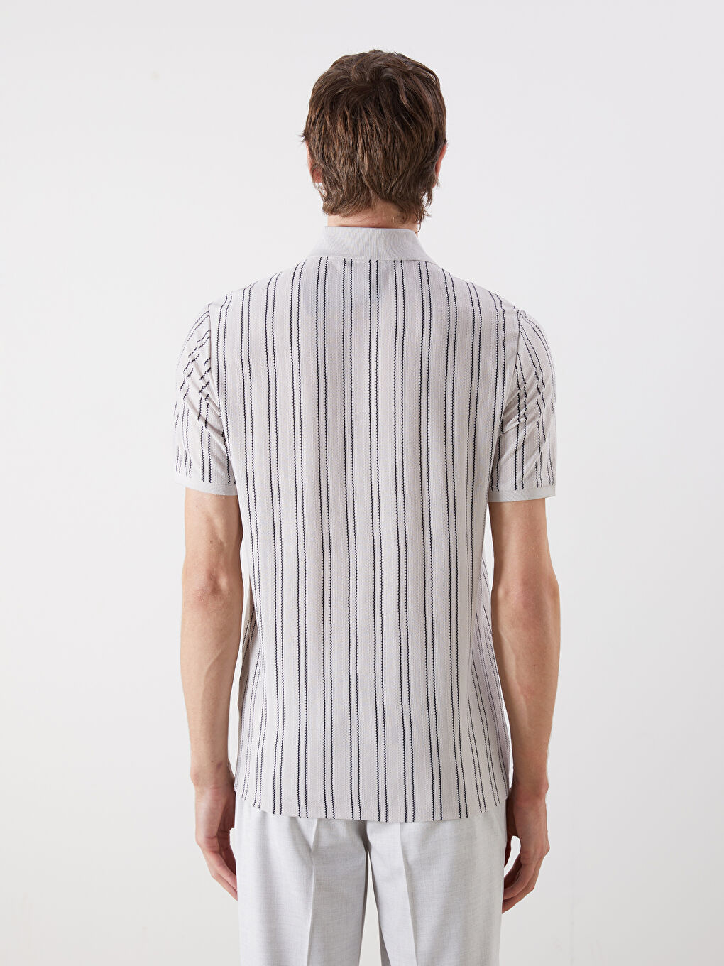 Polo Neck Striped Men's T-Shirt -S5J170Z8-VZD