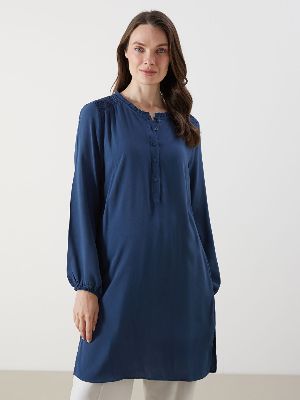 LCW Grace Indigo Bisiklet Yaka Kadın Tunik