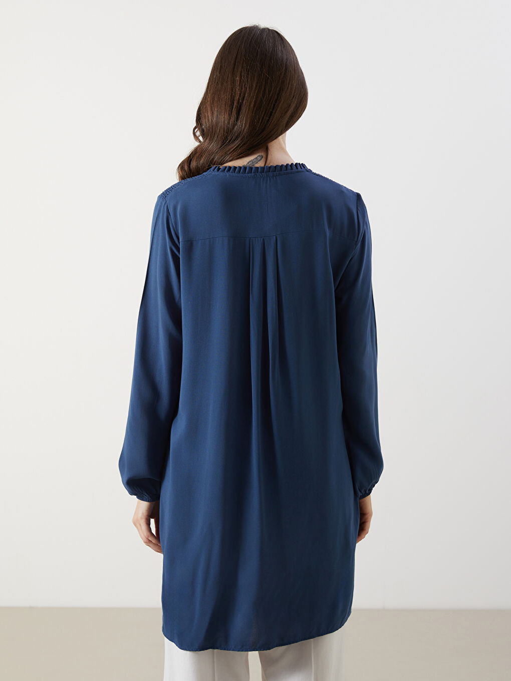LCW Grace Indigo Bisiklet Yaka Kadın Tunik - 3