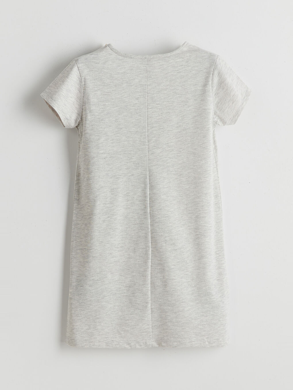 Gri Bisiklet Yaka Kız Çocuk Gecelik-1