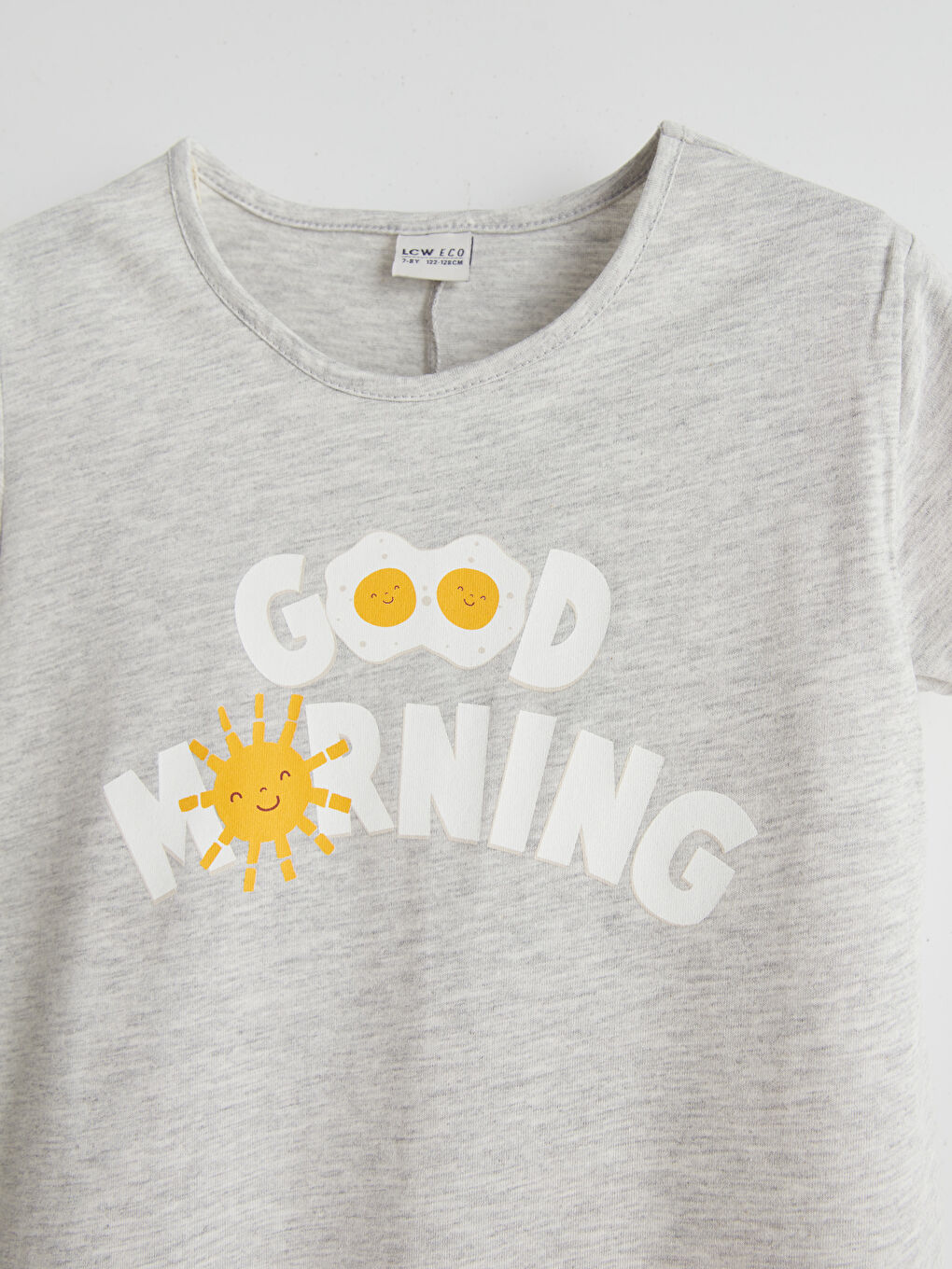 Gri Bisiklet Yaka Kız Çocuk Gecelik-2