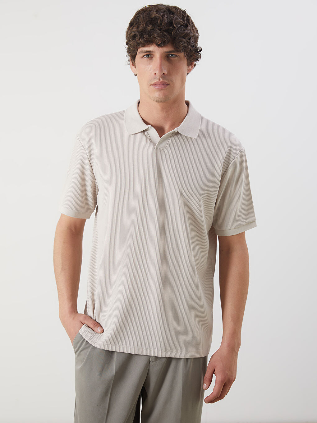 LCW Vision Polo Neck Short Sleeve Men's T-Shirt -S5J242Z8-FXP