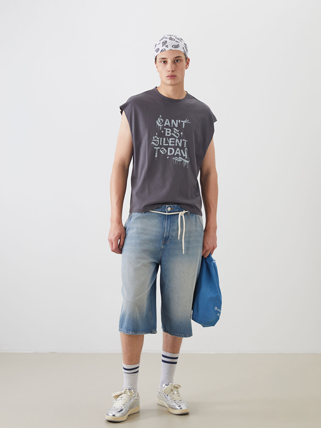 Crew Neck Printed Jersey Men's T-Shirt -S5J251Z8-EXQ