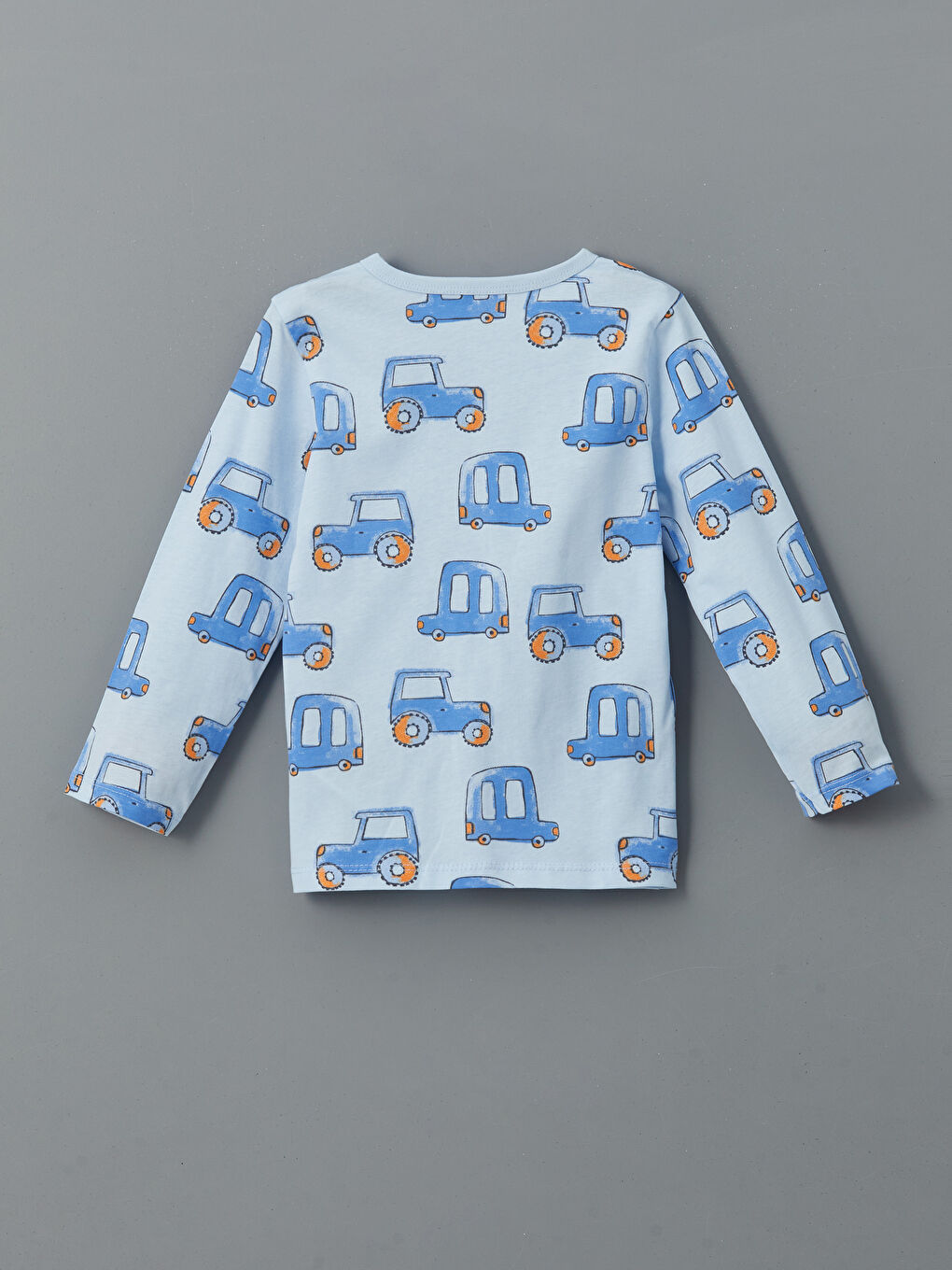 Mavi Bisiklet Yaka Baskılı Erkek Bebek Pijama Üst-1