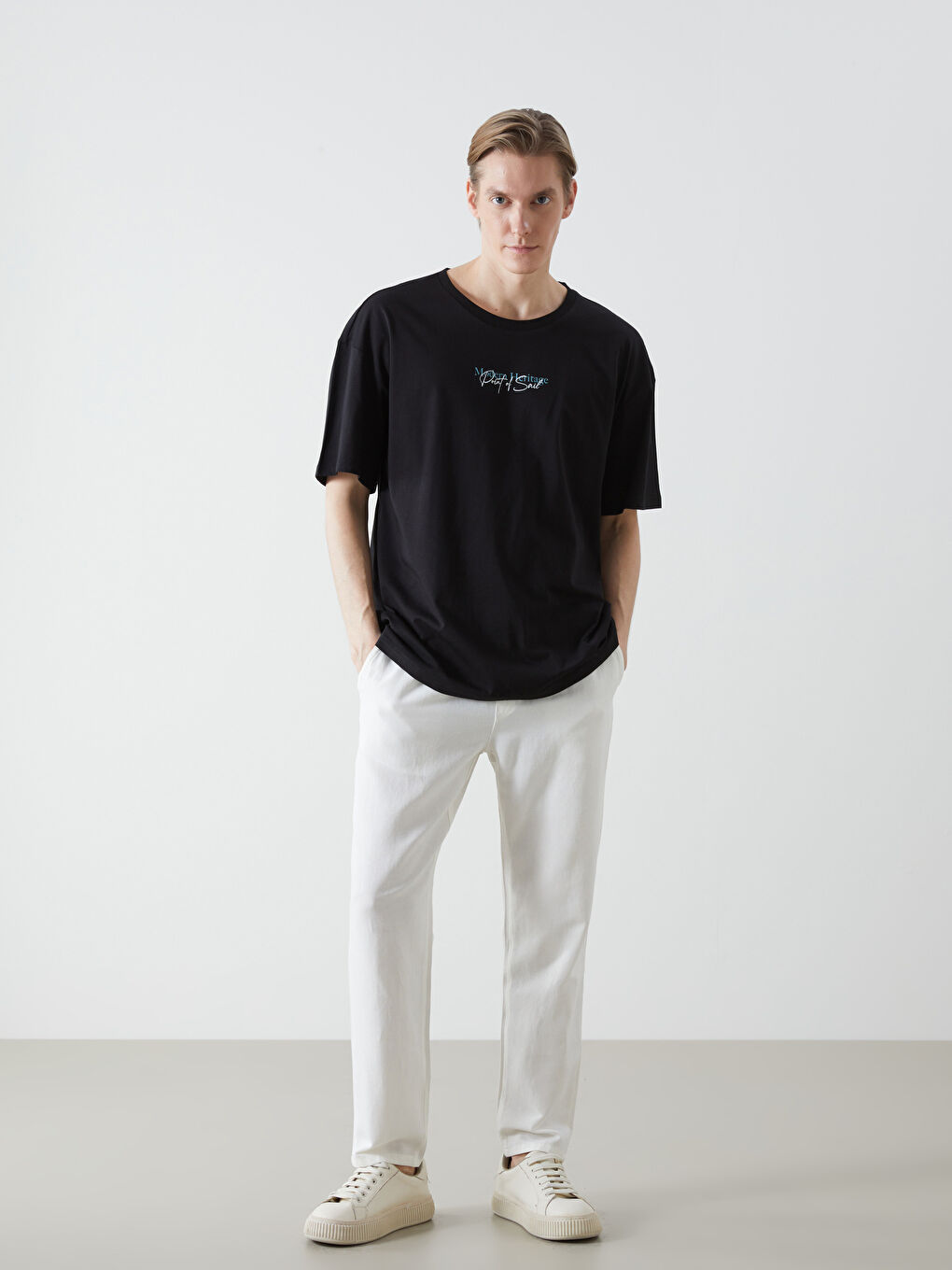 Crew Neck Short Sleeve Printed Combed Cotton Men's T-shirt -S5J280Z8-CVL