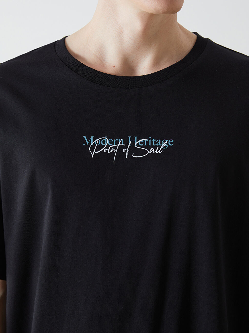 Crew Neck Short Sleeve Printed Combed Cotton Men's T-shirt -S5J280Z8-CVL