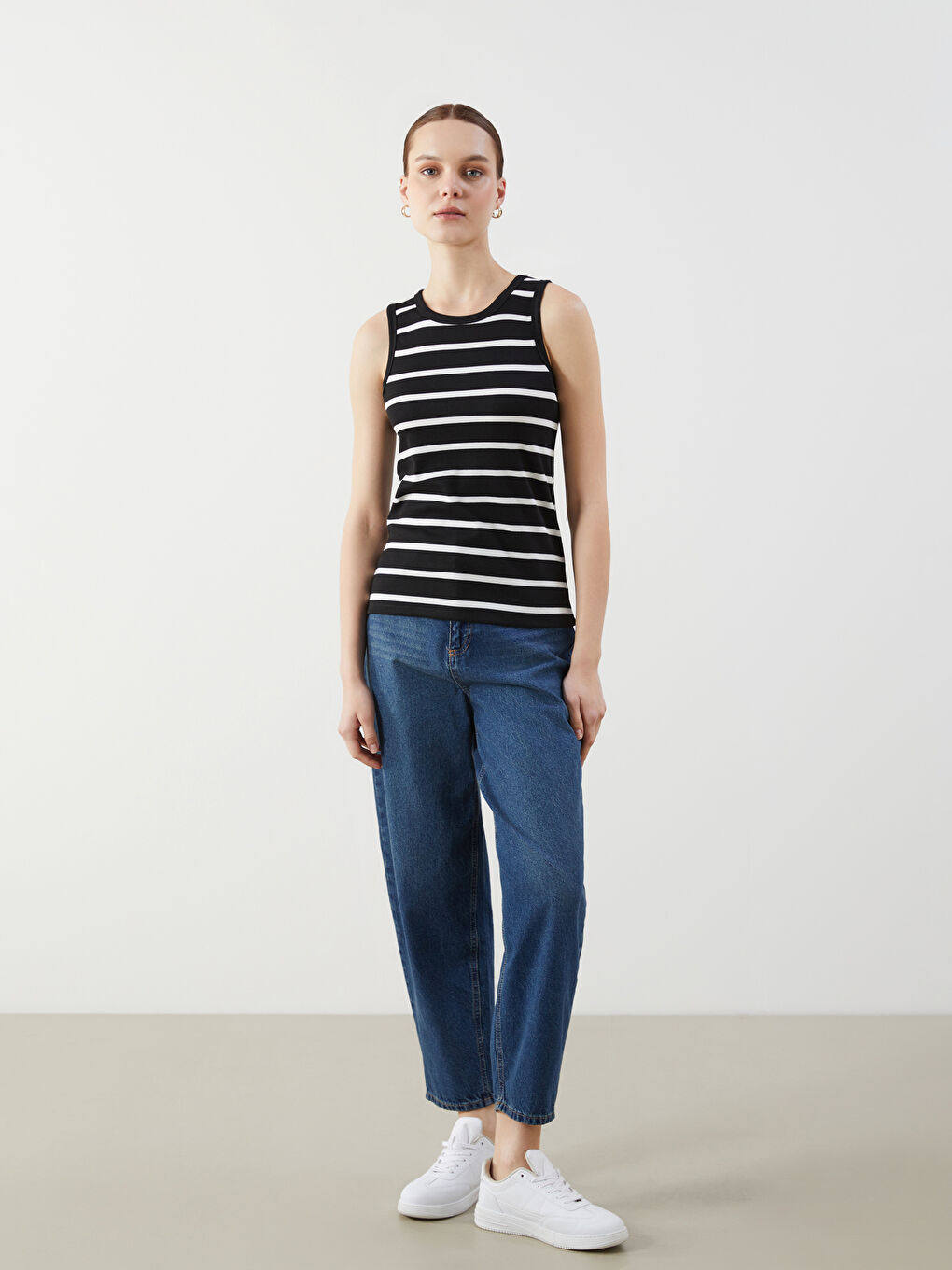Crew Neck Striped Women's Athlete -S5J294Z8-LFC