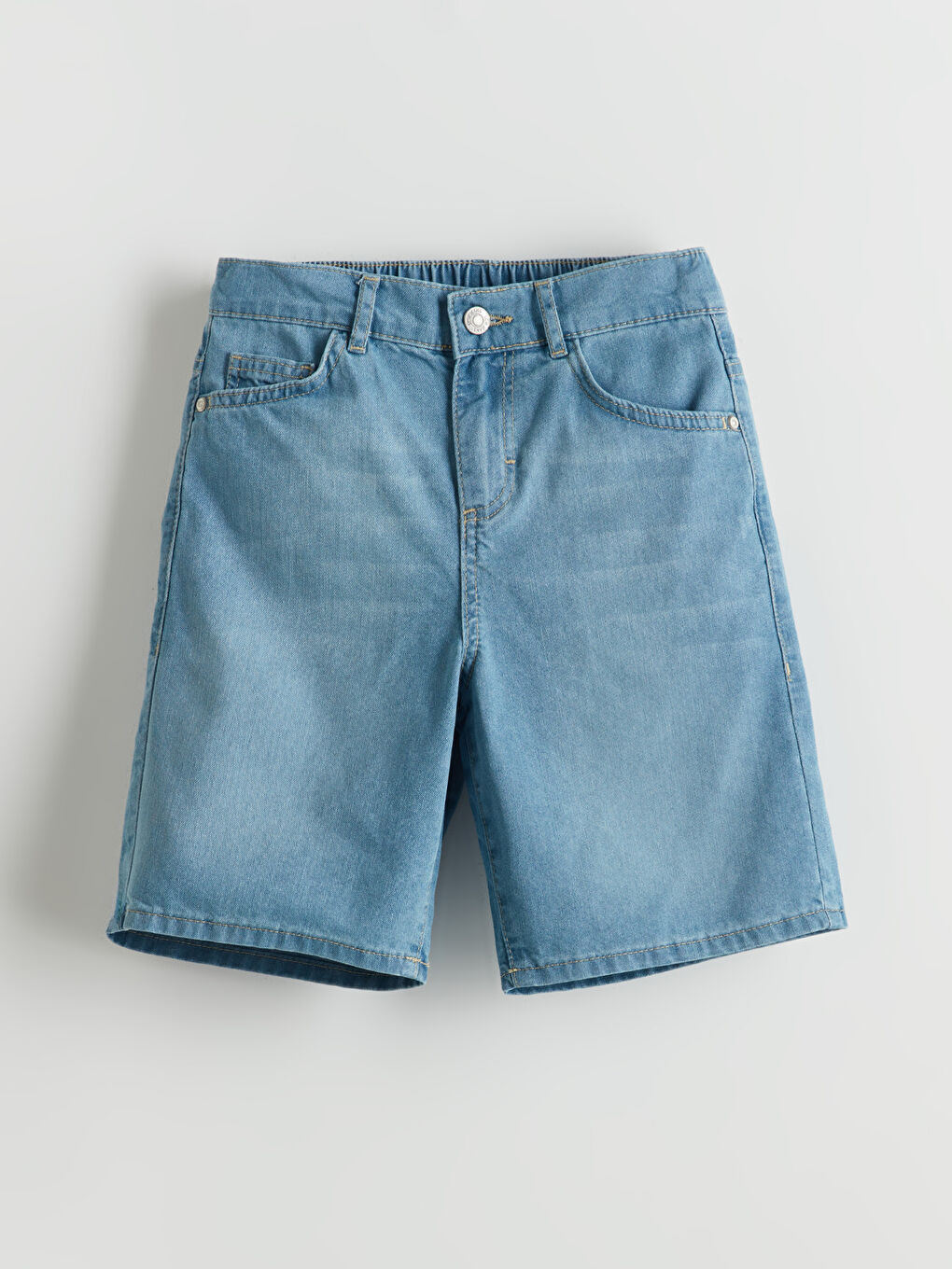 LCW Kids Indigo Beli Lastikli Erkek Çocuk Jean Şort
