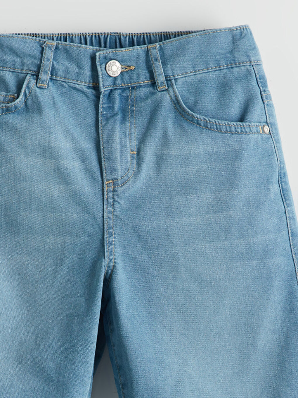 LCW Kids Indigo Beli Lastikli Erkek Çocuk Jean Şort - 2