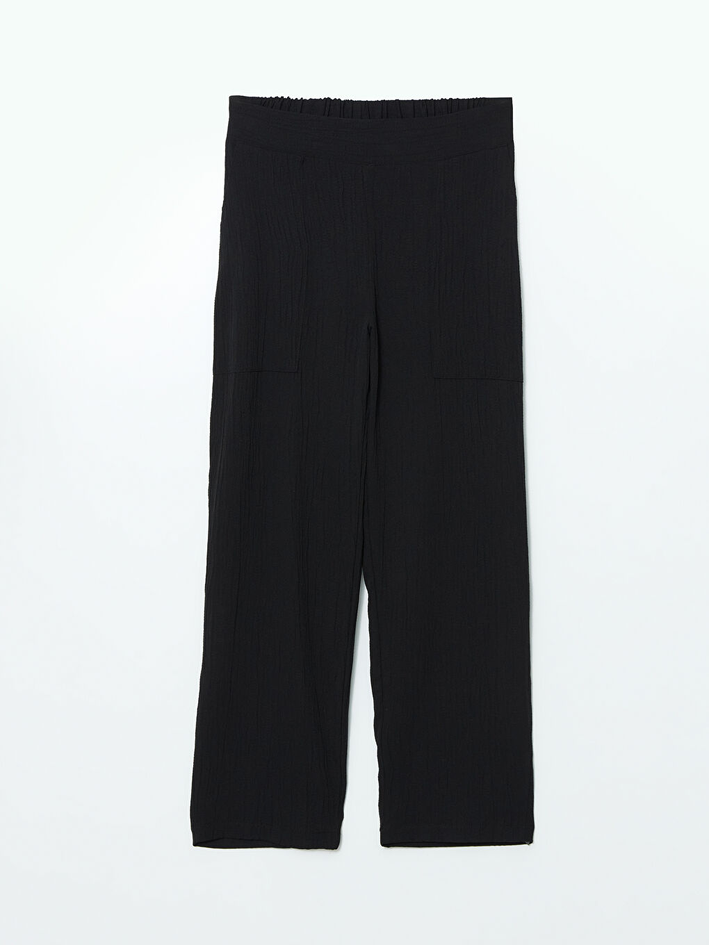 Elastic Waist Textured Women's Trousers -S5J305Z8-CVL