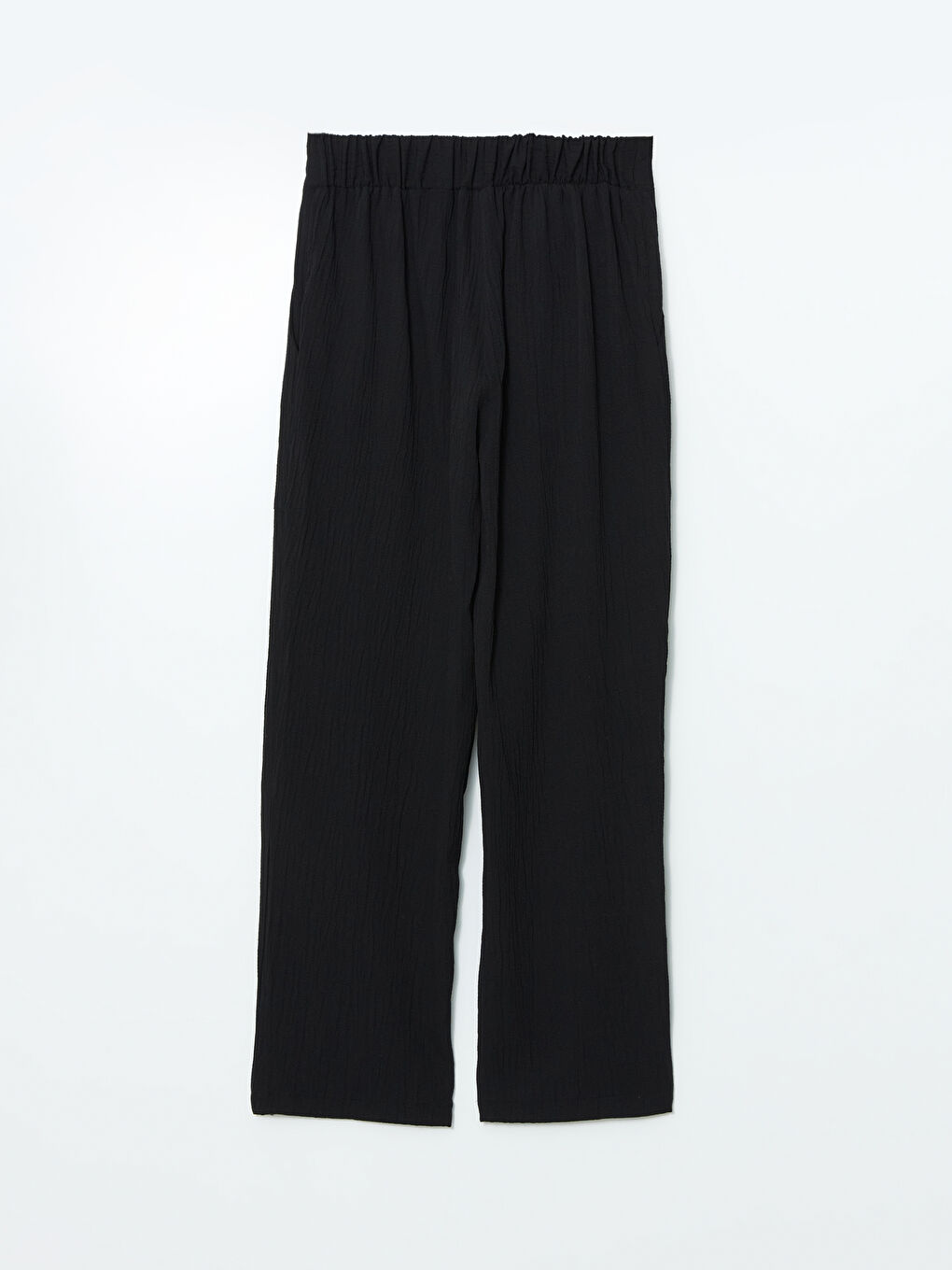 Elastic Waist Textured Women's Trousers -S5J305Z8-CVL