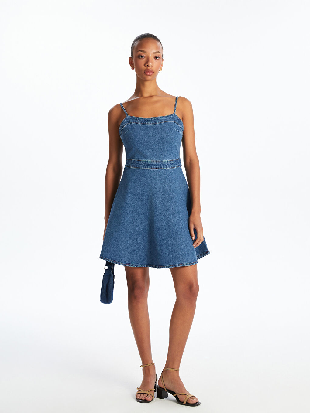 LC Waikiki Square Collar Mini Denim Dress -S5J348Z8-507