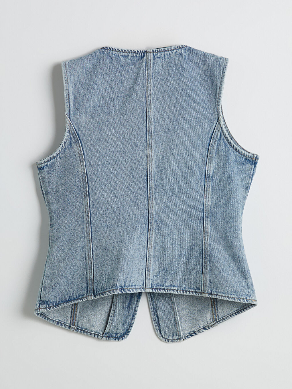 LCW Vision Crew Neck Women's Denim Waistcoat -S5J349Z8-507