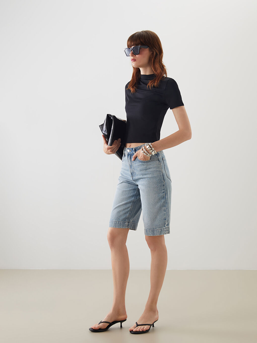LCW Vision Bermuda Fit Kadın Jean Şort -S5J350Z8-507
