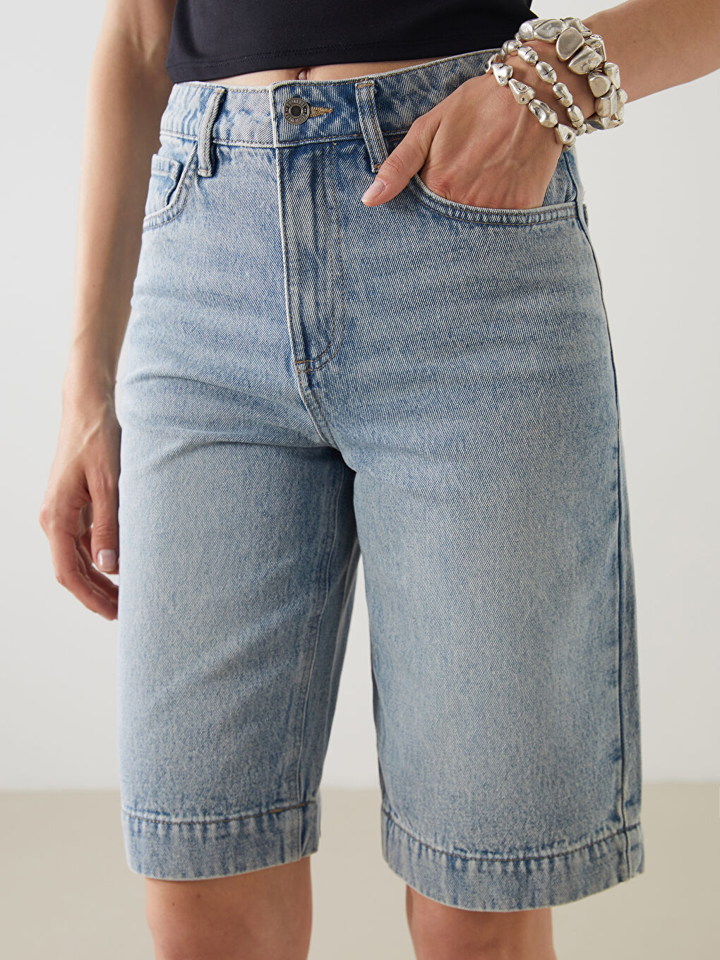 LCW Vision Bermuda Fit Kadın Jean Şort -S5J350Z8-507