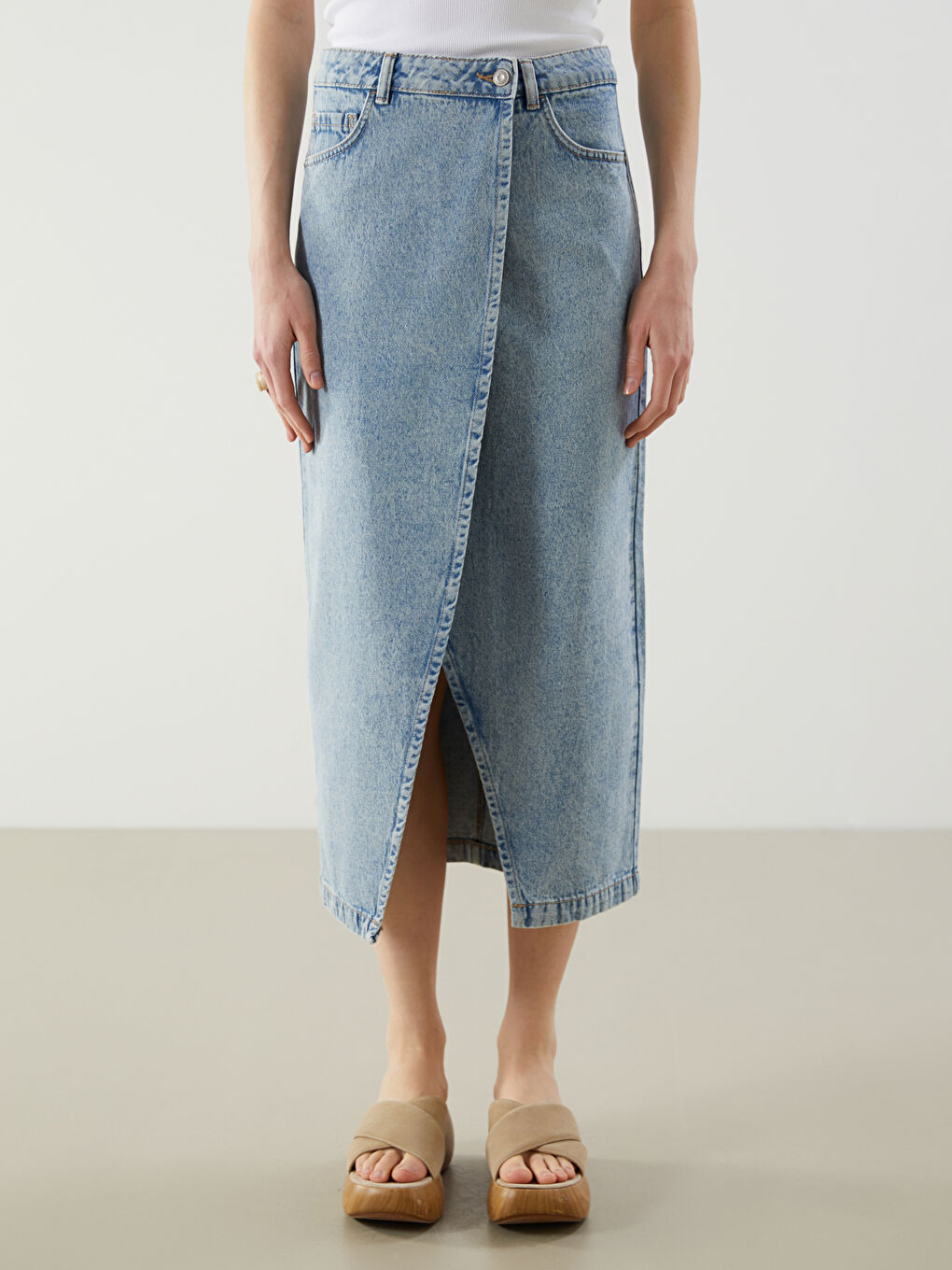 Woman INDIGO Denim Skirt -S5J357Z8-507