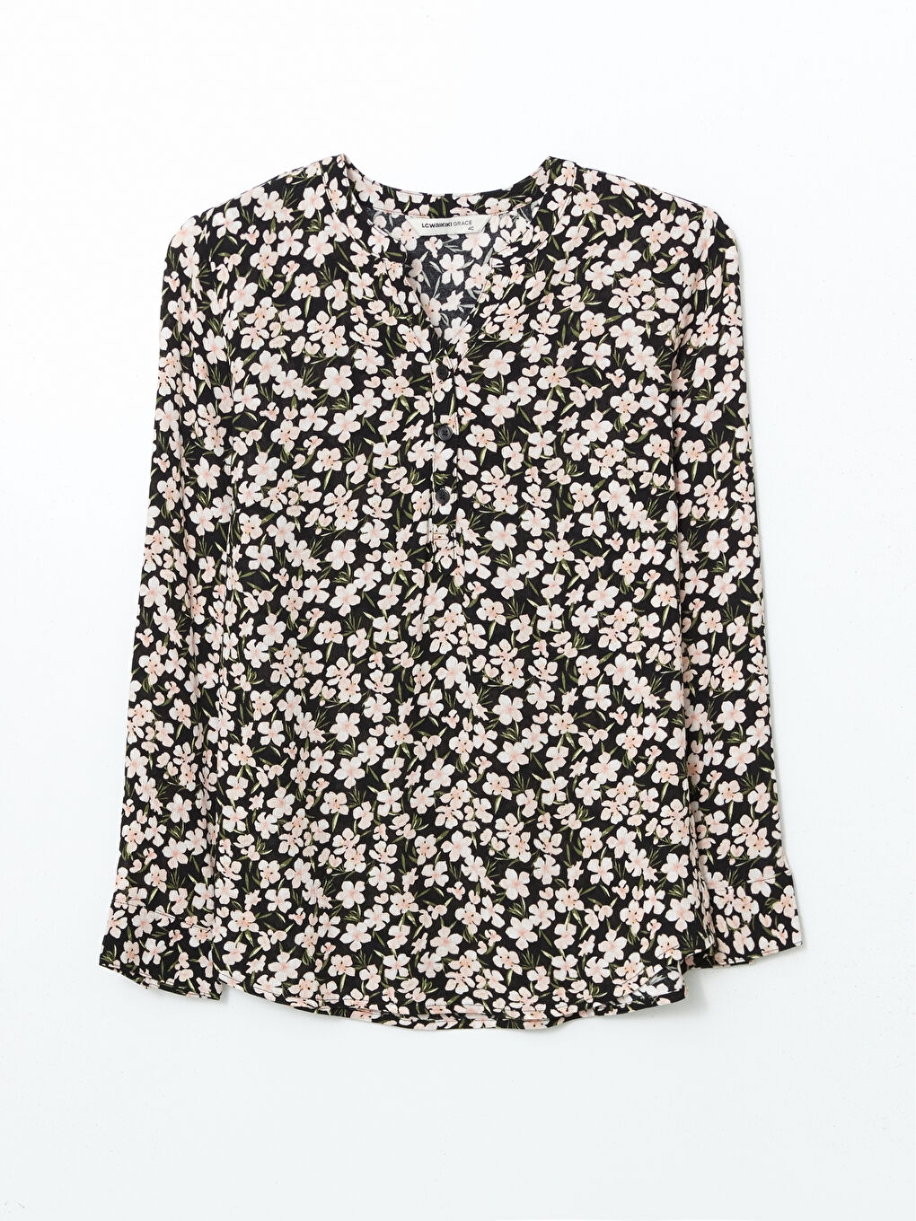 Notch Neck Floral Blouse-4