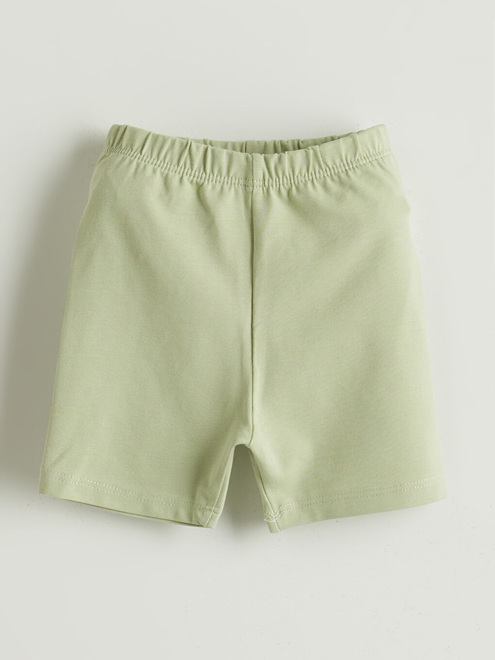 Yeşil Beli Lastikli Kız Bebek Şort
