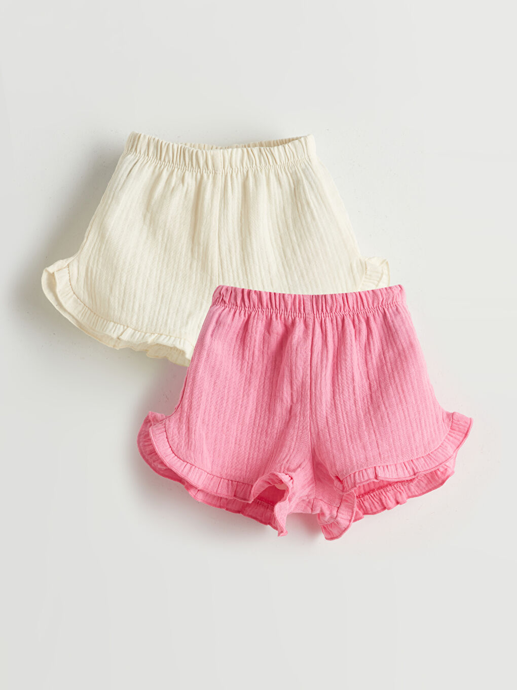 Elastic Waist Basic Baby Girl Shorts 2 Pieces -S5J396Z1-VHJ