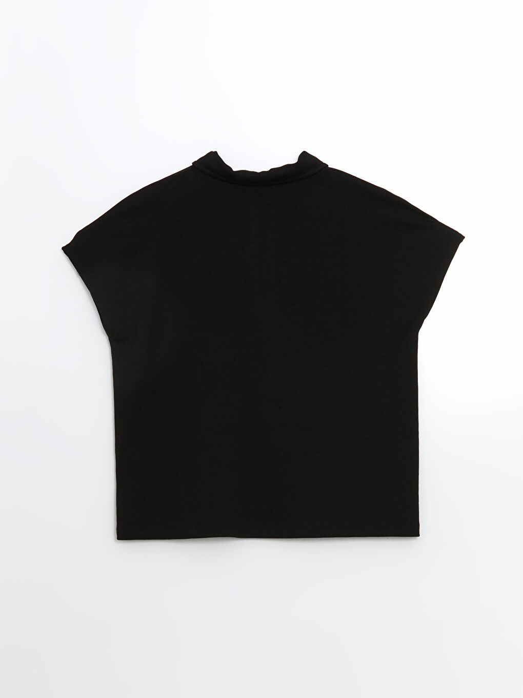 LCWAIKIKI Classic Siyah Polo Yaka Oversize Kadın Tişört - 5