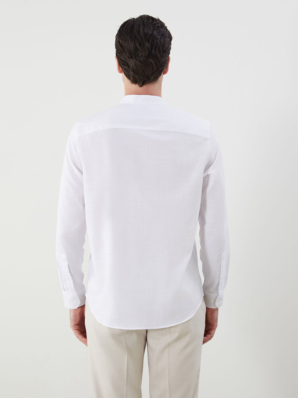 Standard Fit Long Sleeved Poplin Men's Shirt -S5J464Z8-Q6K