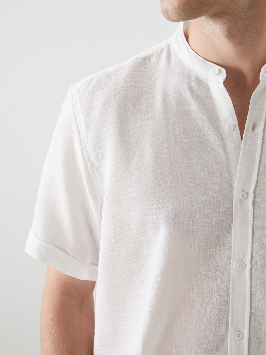 قميص رجالي بكم قصير بقصة عادية-2